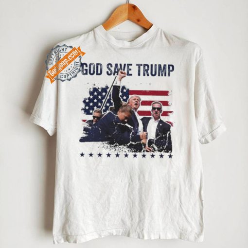 God Save Trump 2024 Fist Rally Trump Rally 2024 Trump Shooting Shirt