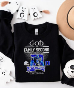 God first family second then Blue Devils football mascot shirt