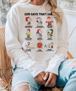 God says that i am snoopy christmas shirt