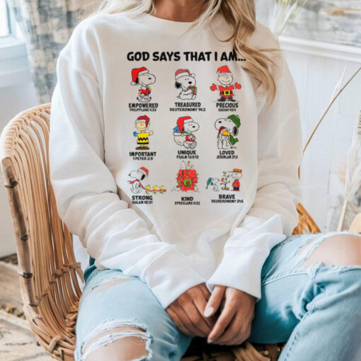 God says that i am snoopy christmas shirt