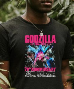 Godzilla Pink 1954 2024 70th Anniversary Thank You For The Memories Signatures Shirt