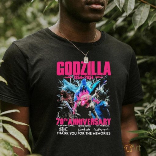 Godzilla Pink 1954 2024 70th Anniversary Thank You For The Memories Signatures Shirt