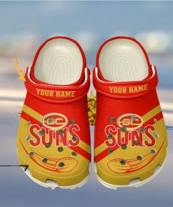 Gold Coast Suns AFL Classic Custom Name Crocs Clogs Shoes