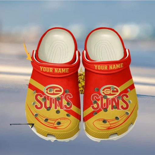 Gold Coast Suns AFL Classic Custom Name Crocs Clogs Shoes