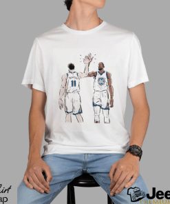 Golden State Warriors Klay Thompson and Kevin Durant high five cartoon shirt