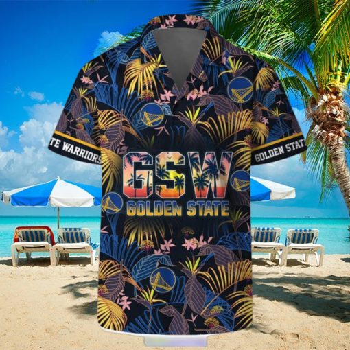Golden State Warriors Logo Team Hawaiian Shirt And Shorts Beach Holiday Gift