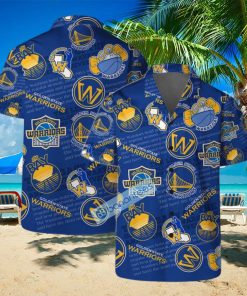 Golden State Warriors NBA Logo Basketball Stars Pattern Set Hawaiian Shirt & Short