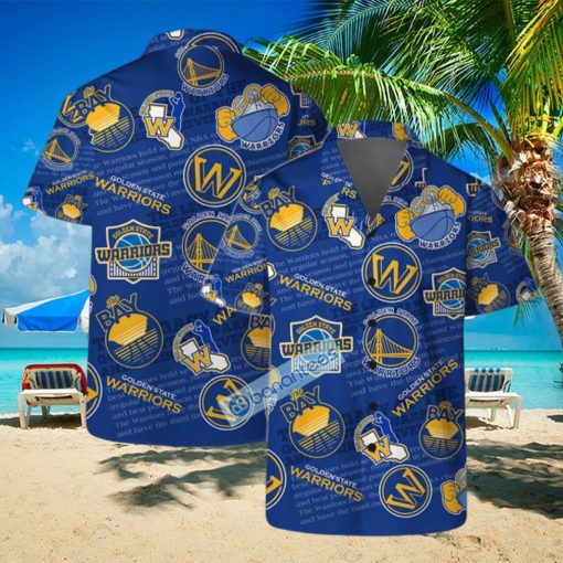 Golden State Warriors NBA Logo Basketball Stars Pattern Set Hawaiian Shirt & Short