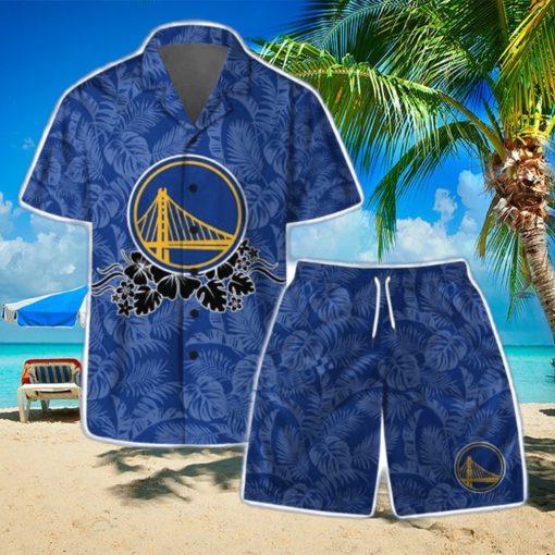 Golden State Warriors NBA Team Logo Basketball Aloha Design Hawaiian Shirt & Short