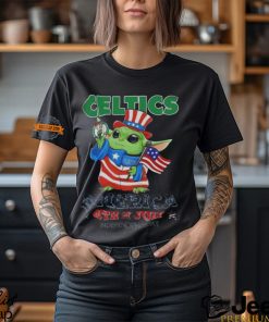 Good Baby Yoda Boston Celtics America 4th Of July Day 2024 T Shirt