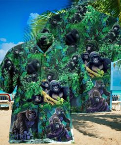 Gorilla Animals Family Of Gorillas In The Jungle Hawaiian Shirt Impressive Gift