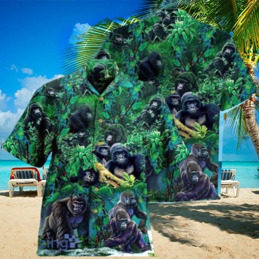 Gorilla Animals Family Of Gorillas In The Jungle Hawaiian Shirt Impressive Gift