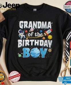 Grandma Of The Birthday Boy Astronaut Family Space Planets T Shirt