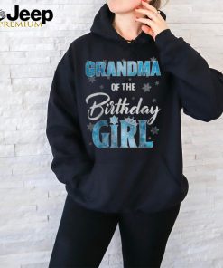 Grandma Of The Birthday Girl Family Snowflakes Winter Party Women T shirt
