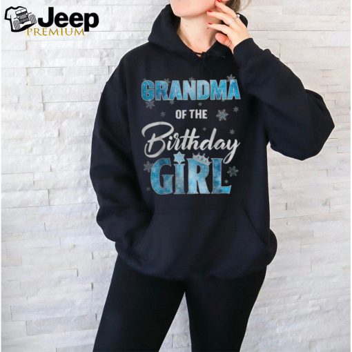 Grandma Of The Birthday Girl Family Snowflakes Winter Party Women T shirt