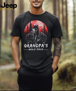 Grandpa Wolf Pack Personalized Shirt Perfect Father's Day Gift for Grandfather & Dad Unique Men's Personalized Tee shirt