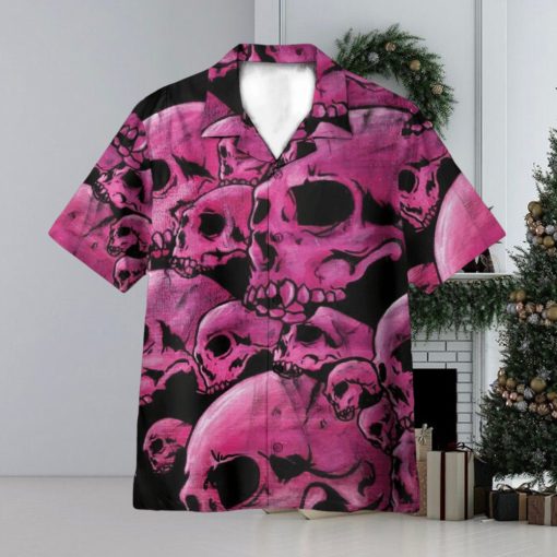 Graphic Purple Skull 3D Hawaiian Shirt Summer Vaction Gift