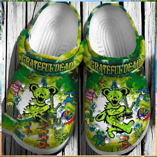 Grateful Dead Bear Weed Funny Crocs