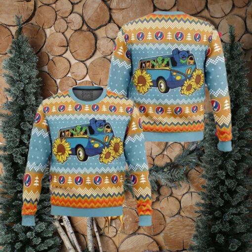 Grateful Dead Bus Chirstmas Gifts 2024 For Family And Friends Ugly Sweater