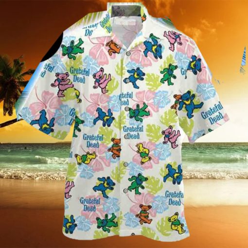 Grateful Dead Dancing Bears Hibiscus 2024 Trendy Hawaiian Shirt