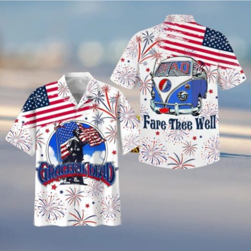 Grateful Dead Fare Thee Well Happy 4th Of July Hawaiian Shirt