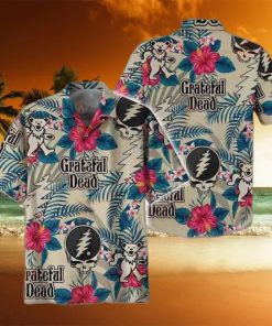 Grateful Dead Logo With Flower And Leaves Pattern 2024 Trendy Hawaiian Shirt