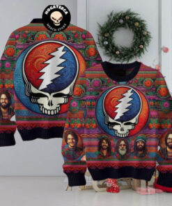 Grateful Dead Portrait Christmas Sweater Chirstmas Gifts 2024 Xmas For Family And Friends Ugly Sweater