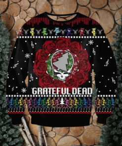 Grateful Dead Skull Rose Chirstmas Gifts 2024 For Family And Friends Ugly Sweater