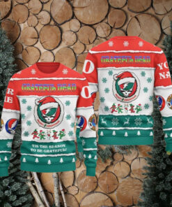 Grateful Dead Tis The Season To Be Grateful Christmas Custom Name Number Ugly Christmas Sweater Gift For Men And Women