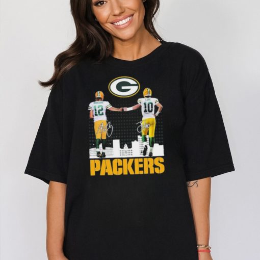 Green Bay Packers Aaron Rodgers And Jordan Love Signatures Shirt