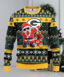 Green Bay Packers Dabbing Santa Claus Ugly Christmas Sweater