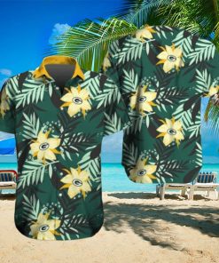 Green Bay Packers Hawaiian Tracksuit Floral Outfits Button Shirt Beach Shorts