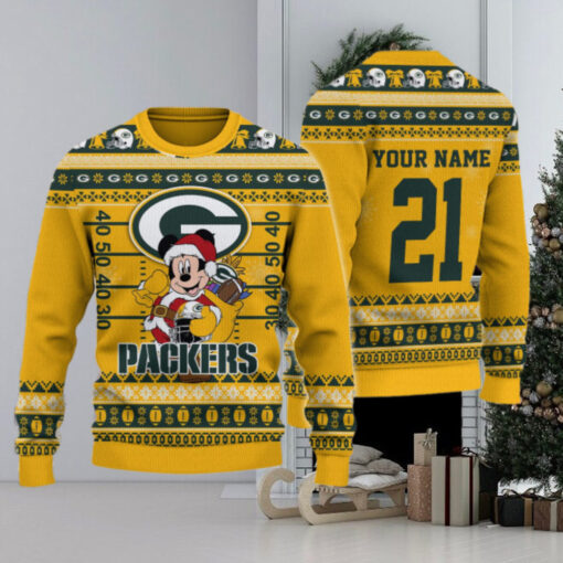 Green Bay Packers Mickey Mouse Santa Ugly Christmas Sweater