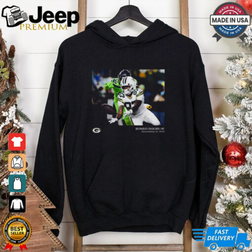 Green Bay Packers Romeo Doubs Black NFL Flash Features Week 15 T Shirt