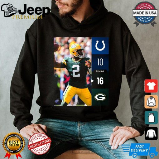 Green Bay Packers Win 16 10 Indianapolis Colts 2024 NFL Week 2 Final Score Shirt