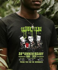 Green Day 38th Anniversary 1986 2024 Thank You For The Memories Signatures Shirt