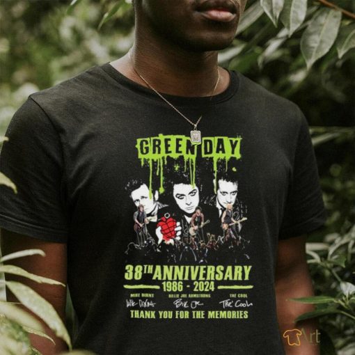 Green Day 38th Anniversary 1986 2024 Thank You For The Memories Signatures Shirt