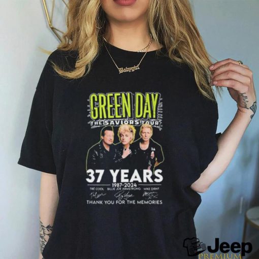 Green Day The Saviors Tour 37 Years 1987 2024 Signatures Thank You For The Memories Shirt