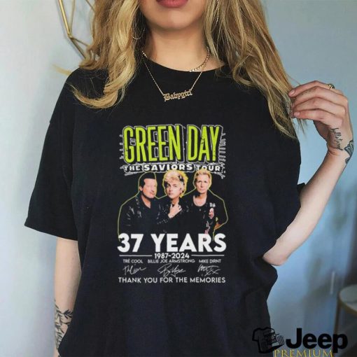 Green Day The Saviors Tour 37 Years 1987 2024 Thank You For The Memories Signatures Shirt