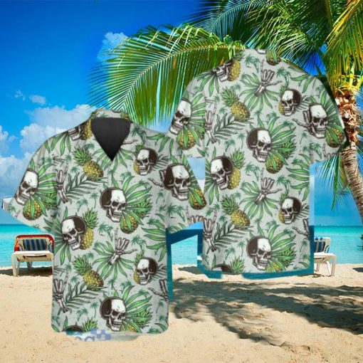 Green Pineapple Skull Hawaiian Shirt Impressive Gift