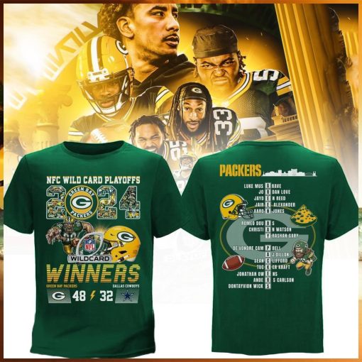 Green bay packers team 2024 nfc wild card playoffs winners green bay packers and dallas cowboys 48 32 shirt