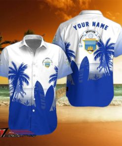 Greenock Morton FC Palm Tree Surfboard Personalized Name Button Shirt