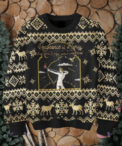 Greta Van Fleet Vengeance Is A Bow Chirstmas Gifts 2024 Xmas For Family And Friends Ugly Sweater