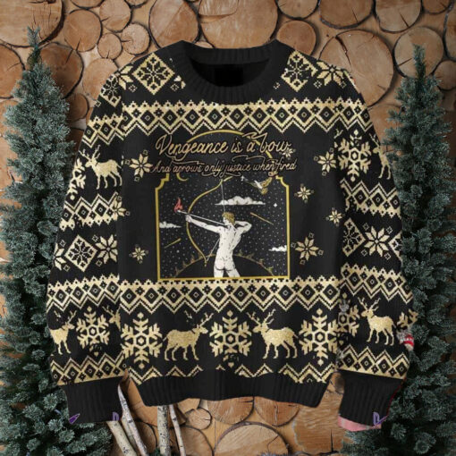 Greta Van Fleet Vengeance Is A Bow Chirstmas Gifts 2024 Xmas For Family And Friends Ugly Sweater