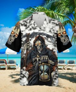 Grim Reaper Keeps Track Of Time Skull Hawaiian Shirt For Men Women