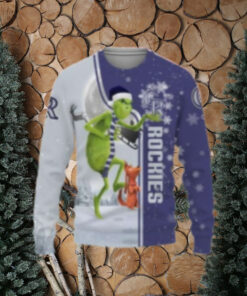 Grinch And Dog New Year Colorado Rockies Ugly Christmas Sweater