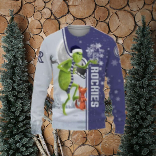 Grinch And Dog New Year Colorado Rockies Ugly Christmas Sweater