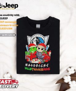 Grinch And Jack Dallas Mavericks Friends HalloThanksMas Shirt