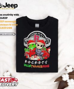 Grinch And Jack Houston Rockets Friends HalloThanksMas Shirt