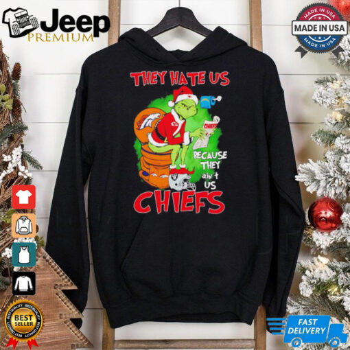 Grinch Chiefs toilet Broncos they hate us because they ain’t us Christmas shirt